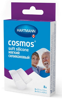 Paul Hartmann (Пауль Хартманн) Пластырь cosmos soft silicone (мягкий силиконовый) нестерильный 8 шт, набор 2 размера