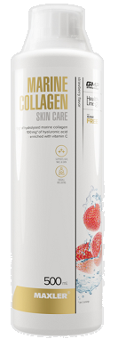 Maxler (Макслер) Морской коллаген Скинкэар с гиалуроновой кислотой и витамином С вкус клубники фл 500 мл БАД