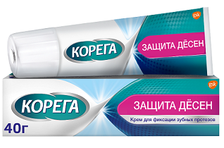 Корега крем для фиксации зубных протезов защита десен 40г