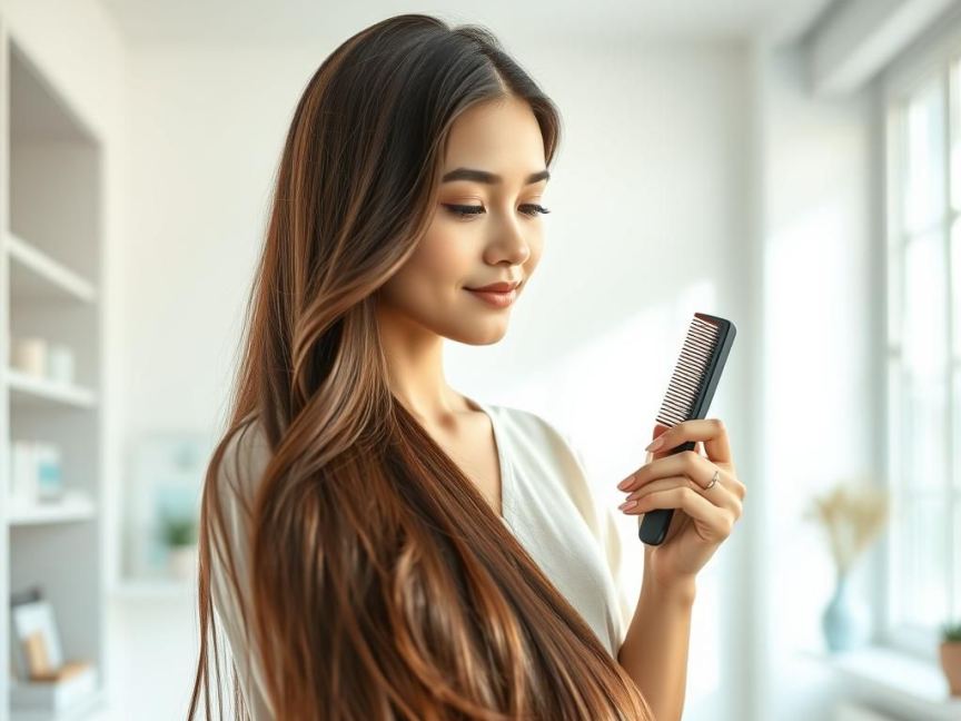 девушка с красивыми длинными волосами