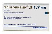 Купить ультракаин д, раствор для инъекций 40мг/мл, картридж 1,7мл 10шт в Нижнем Новгороде