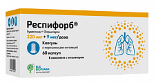 Купить респифорб, набор капсул с порошком для ингаляций, 320 мкг+9 мкг/доза, 60шт в Нижнем Новгороде