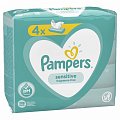Pampers Sensitive (Памперс) салфетки влажные, 52шт (в комплекте 4 упаковки)