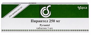 Пирантел, таблетки 250мг, 3 шт