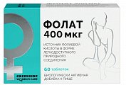 Купить фолат 400 мкг грин сайд (green side), таблетки массой 230 мг, 60 шт бад в Нижнем Новгороде