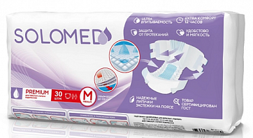 Solomed premium (Соломед премиум) подгузники для взрослых одноразовые размер М 30шт