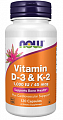 Купить now foods (нау фудс) витамин д3 1000 ме и к2 45мкг, капсулы 120шт бад в Нижнем Новгороде