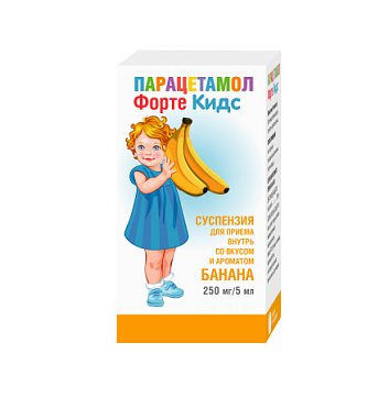 Парацетамол ФортеКидс, суспензия для приема внутрь со вкусом и ароматом банана 250мг/мл, флакон 80мл