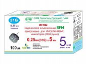 Купить иглы sfm для инсулиновых инжекторов (пен ручек) 31g (0,25мм х 5мм), 100 шт в Нижнем Новгороде