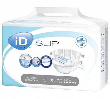 Айди (iD) подгузники для взрослых Slip Basic XL, 2800мл, 30 шт