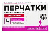 Купить перчатки up&go смотровые латексные неопудрен нестерильные размер l, 5 шт в Нижнем Новгороде