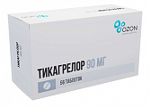 Купить тикагрелор, таблетки покрытые пленочной оболочкой 90 мг, 56 шт в Нижнем Новгороде