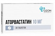 Купить аторвастатин, таблетки, покрытые пленочной оболочкой 10мг, 30 шт в Нижнем Новгороде