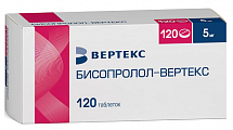 Купить бисопролол-вертекс, таблетки покрытые пленочной оболочкой 5мг 120шт в Нижнем Новгороде