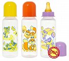 Курносики бутылочка полипропиленовая с латексной соской с 6 мес Любимые животные 250мл (11145)