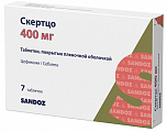 Купить скертцо, таблетки покрытые пленочной оболочкой 400мг 7шт в Нижнем Новгороде