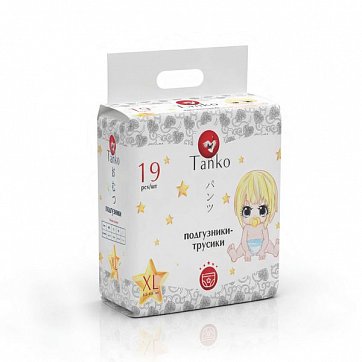 Tanko (Танко), подгузники детские размер XL, 12-18 кг, 19 шт