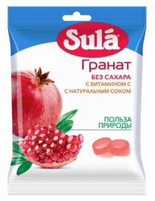 Купить зула (sula) леденцы для диабетиков гранат, 60г в Нижнем Новгороде