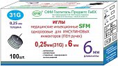Купить иглы sfm для инсулиновых инжекторов (пен ручек) 31g (0,25мм х 6мм), 100 шт в Нижнем Новгороде