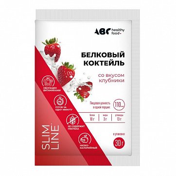 ABC Healthy Food (ABC Хэлси Фуд) Коктейль белковый вкус клубники Провита, пакет 30г