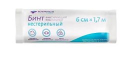 Бинт фиксированный эластичный Клинса Фриласт с неосыпающимися краями 6см х 1,7м