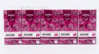 Купить amra (амра) платочки бумажные с ароматом лилии, в упаковке 10 шт в Нижнем Новгороде