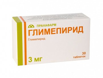 Глимепирид, таблетки 3мг, 30 шт