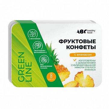 Конфета фруктовая мякоть ананас ABC Healthy Food 12г БАД