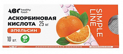 Купить скорбиновая кислота вкус апельсина abc healthy food таблетки 25мг 10шт в Нижнем Новгороде