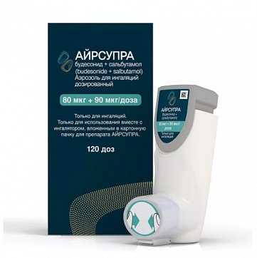 Айрсупра, аэрозоль для ингаляций дозированный 80 мкг+90 мкг/доза, 120 доз