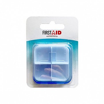 Таблетница на день карманная 4 отделения First Aid (Ферстэйд)