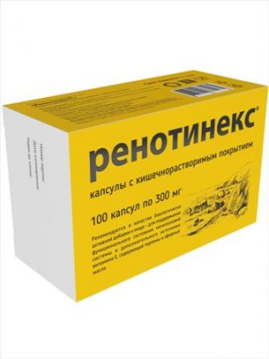 Купить ренотинекс, капсулы с кишечнрастворимым покрытием 300мг 100шт бад в Нижнем Новгороде