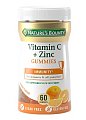 Купить nature's bounty (нэйчес баунти) витамин с плюс цинк, пастилки лекарственные жевательные-гаммис со вкусом апельсина 60 шт бад в Нижнем Новгороде