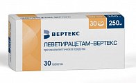 Купить леветирацетам-вертекс, таблетки покрытые пленочной оболочкой 250 мг, 30 шт в Нижнем Новгороде